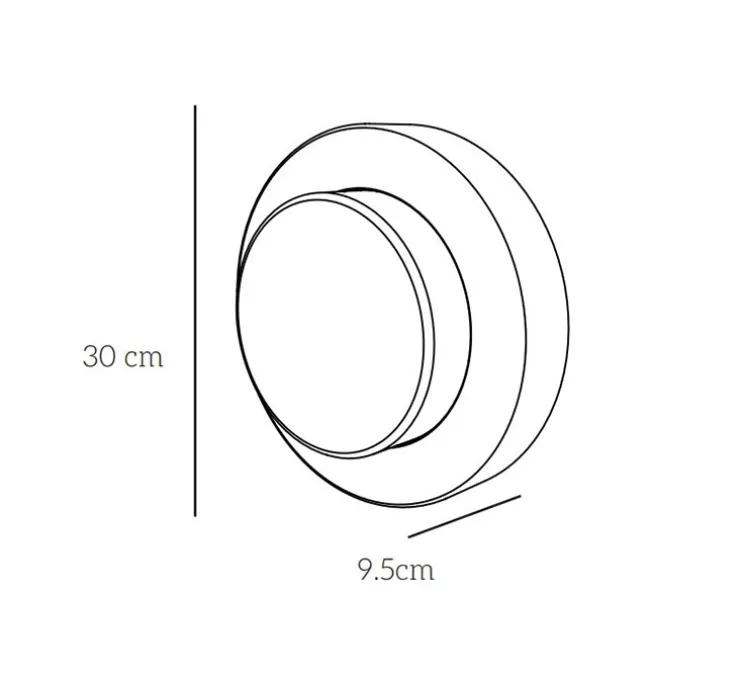 Applique ou plafonnier, Lia, argent et blanc, IP44, Ø30cm, H9,5cm - Eno Studio