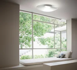 Applique ou plafonnier, Loop F35, transparent, blanc, IP40, LED, dim, 3000K, lm, Ø45cm, H11,5cm - Fabbian