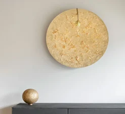 Applique ou plafonnier, Luna Piena 80, Feuilles d'or, tube flexible, Ø80cm, H80cm - Catellani & Smith