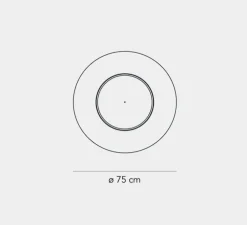 Applique ou plafonnier, Lunaire, or, noir, LED, 3000k, 3650 lm, Ø75cm, H5cm - Fontana Arte