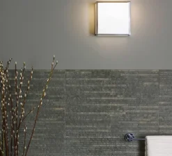 Applique ou plafonnier, Mashiko 200 square, chrome poli, L20cm, H20cm - Astro