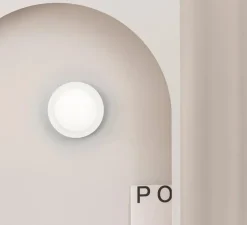 Applique ou plafonnier, MAY, blanc, IP44, LED, 2700K, 300 lm, Ø12cm, P8cm - Faro