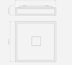Applique ou plafonnier, Mashiko 400 Square, chrome, IP44, LED, L40cm, H8,7cm - Astro Lighting