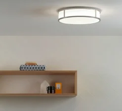 Applique ou plafonnier, Mashiko Round 230, blanc, chrome, IP44, Ø23cm, H8,2cm - Astro