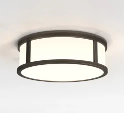 Applique ou plafonnier, Mashiko Round 230, bronze, blanc, IP44, Ø23cm, H8,2cm - Astro