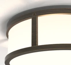 Applique ou plafonnier, Mashiko Round 230, bronze, blanc, IP44, Ø23cm, H8,2cm - Astro