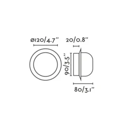 Applique ou plafonnier, MAY, bleu, IP44, LED, 2700K, 300 lm, Ø12cm, P8cm - Faro