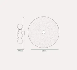 Applique ou plafonnier, Magma Large, laiton, verre opalin, Ø42,4cm, P10cm - Tala