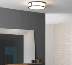 Applique ou plafonnier, Mashiko 400 Round, verre, opal, chrome poli, IP44, Ø40cm, H10cm - ASTRO