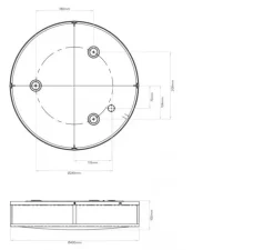 Applique ou plafonnier, Mashiko 400 Round, verre, opal, chrome poli, IP44, Ø40cm, H10cm - ASTRO