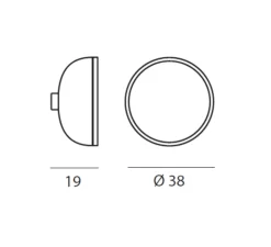 Applique ou plafonnier, Molly 556.73, dôme gris sable et bague laiton, IP40, LED, 2700K, 1500lm, Ø38cm, P19cm - Tooy