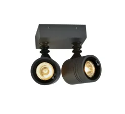 Applique ou plafonnier, MYRA, noir, IP55, L13cm, H18cm - Slv