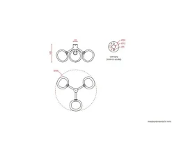 Applique ou plafonnier, NABILA-552.73, noir et chrome, verre fumé, Ø38cm, H14cm - Tooy