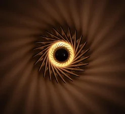 Applique ou plafonnier, Pianumayö, bois de bouleau noir, Ø31cm, H17cm - Piatoni