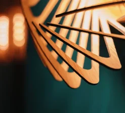 Applique ou plafonnier, Pianumayö, bois de bouleau noir, Ø31cm, H17cm - Piatoni