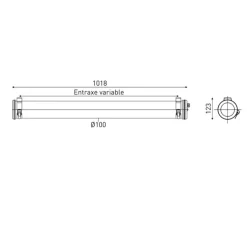 Applique ou plafonnier, Pissarro 100, laiton, IP66, LED, 3000K, 2100 lm, Ø10cm, H101,8cm - Sammode