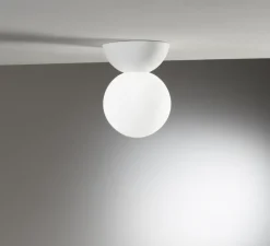 Applique ou plafonnier plâtre, Vertbois, prêt à peindre, Suzanne, blanc, Ø10cm, H14cm - Nedgis