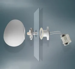 Applique ou plafonnier pour miroir, Gregg Piccola, blanc, IP44, L13cm, H12cm - Foscarini