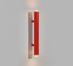 Applique ou plafonnier, Pyl, grande, rouge, IP44, LED, dim, 2700K, 1920 lm, L8cm, H75cm - Petite Friture