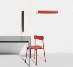 Applique ou plafonnier, Pyl, grande, acier, IP44, LED, dim, 2700K, 1920 lm, L8cm, H75cm - Petite Friture