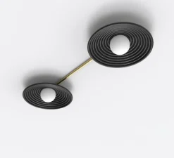 Applique ou plafonnier, Randa Duo, noir mat, L70cm, H10cm - Robin