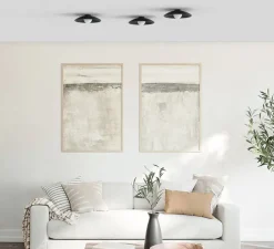 Applique ou plafonnier, Randa Mono, noir mat, Ø25cm, H10cm - Robin