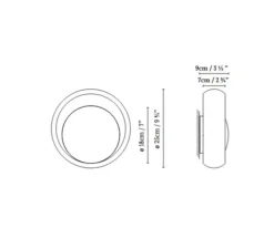 Applique ou plafonnier, Ring W1, noir, Ø25cm, H9cm - B.lux