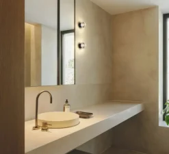 Applique ou plafonnier, Roc mini, transparent et noir, IP65, LED, 2700K, 291lm, Ø8,5cm - Marset