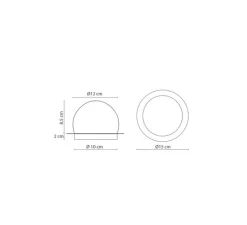 Applique ou plafonnier, Roi disque, or & opal, Ø15cm, H10,5cm - Robin