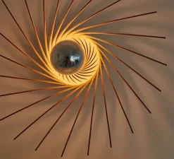 Applique ou plafonnier, Sanpedrö, bois de bouleau noir, Ø56cm, H13,5cm - Piatoni