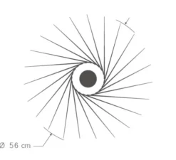Applique ou plafonnier, Sanpedrö, bois de bouleau noir, Ø56cm, H13,5cm - Piatoni