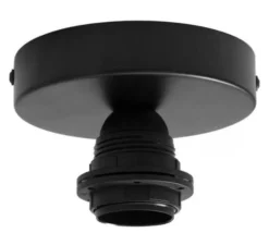 Applique ou plafonnier, Sanpedrö, bois de bouleau noir, Ø56cm, H13,5cm - Piatoni