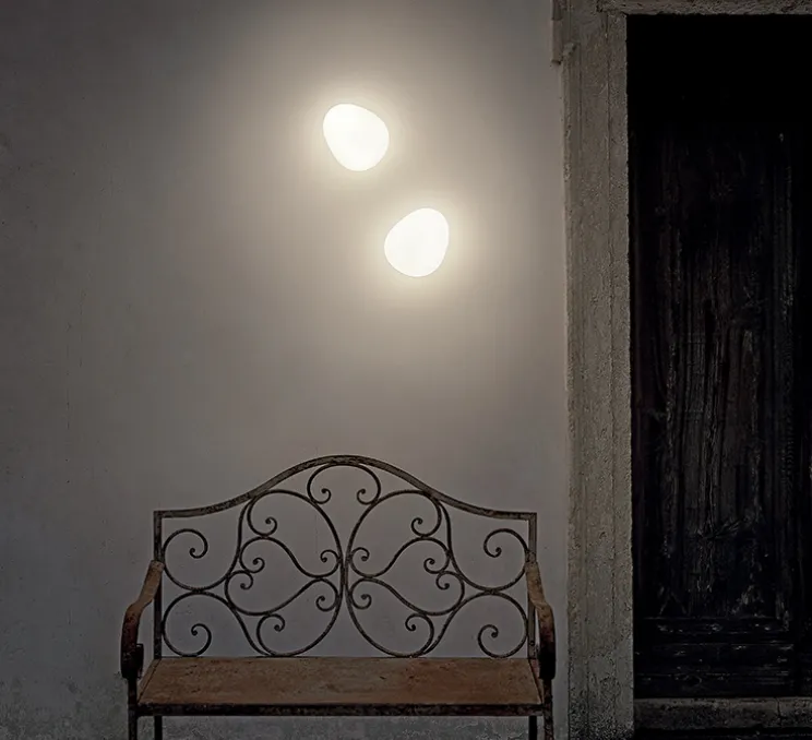 Applique ou plafonnier, salle de bain, Gregg Piccola, classe II, blanc, IP44, L13cm, H12cm - Foscarini