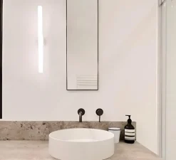 Applique ou plafonnier, S14D, porcelaine, blanc, tubulaire opaline, dim, L50cm, H6cm - Nedgis