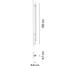 Applique ou plafonnier, Spa 5993, noir, IP44, LED, dim Dali, 3500K, 1560 lm, L132cm, P6,6cm - Vibia