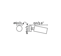 Applique ou plafonnier, Stan LED, noir, orientable, LED, 2700k, 1200lm, Ø6cm, H15cm - Faro