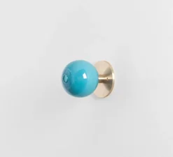 Applique ou plafonnier, Stem x1, Bleu, laiton brossé, Ø11cm, H15cm - SkLO Studio