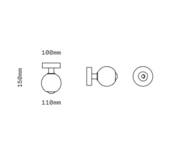 Applique ou plafonnier, Stem x1, Bleu, laiton brossé, Ø11cm, H15cm - SkLO Studio