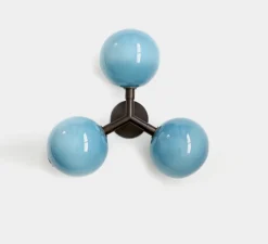 Applique ou plafonnier, Stem x3, Bleu, Noir oxydé, Ø11cm, H39cm - SkLO Studio