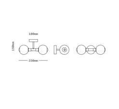 Applique ou plafonnier, Stem x2, Olive, Noir oxydé, Ø11cm, H33cm - SkLO Studio