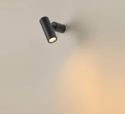 Applique ou plafonnier, S-Tube, noir, IP65, L6cm, H16cm - SLV