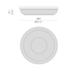 Applique ou plafonnier, Superbold 62, noir, IP40, LED, dim, 2700K, 2122 lm, Ø62cm, H9,7cm - Panzeri