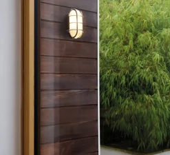 Applique ou plafonnier, Thurso oval, laiton natural côtier, IP44, L16,6cm, H23,8cm - Astro