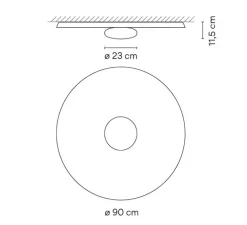 Applique ou plafonnier, Top 1170, blanc, LED, 3500K, 4244lm, Ø90cm, P11,5cm - Vibia