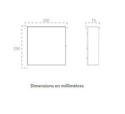 Applique ou plafonnier, Togo Square M, blanc, IP65, LED, dim, 3000-6500K, 2400 lm, L25cm, H25cm - Nedgis