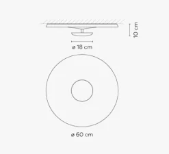 Applique ou plafonnier, Top 1160, bleu L1, LED, 2700K, 2880lm, Ø60cm, H10cm - Vibia