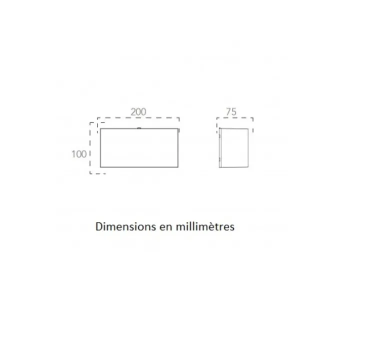 Applique ou plafonnier, Togo Rectangle S, blanc, IP65, LED, dim, 3000-6500K, 1000 lm, L20cm, H10cm - Nedgis