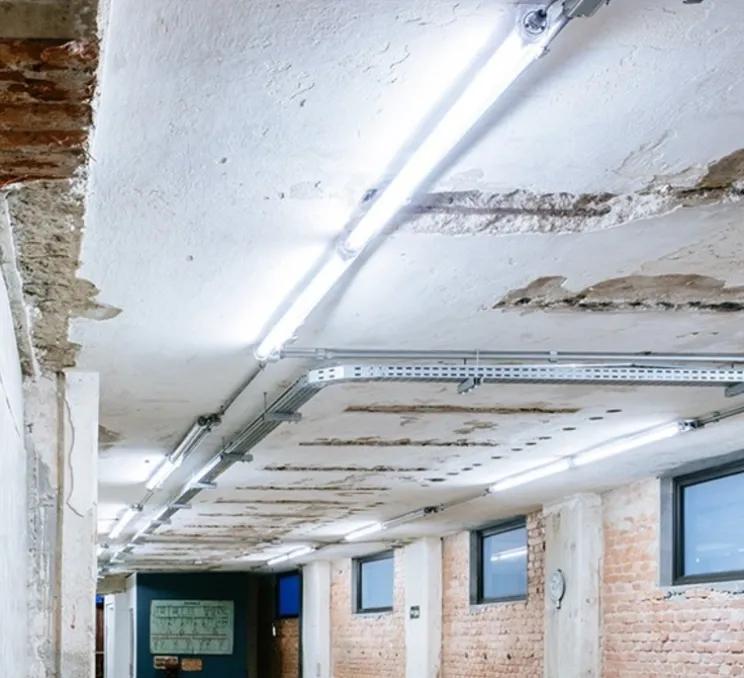 Applique ou plafonnier, Tubo 50 LED, blanc, transparent, IP67, dim, 2700K, 4475 lm, L147,2cm, H6,7cm - O/M Light