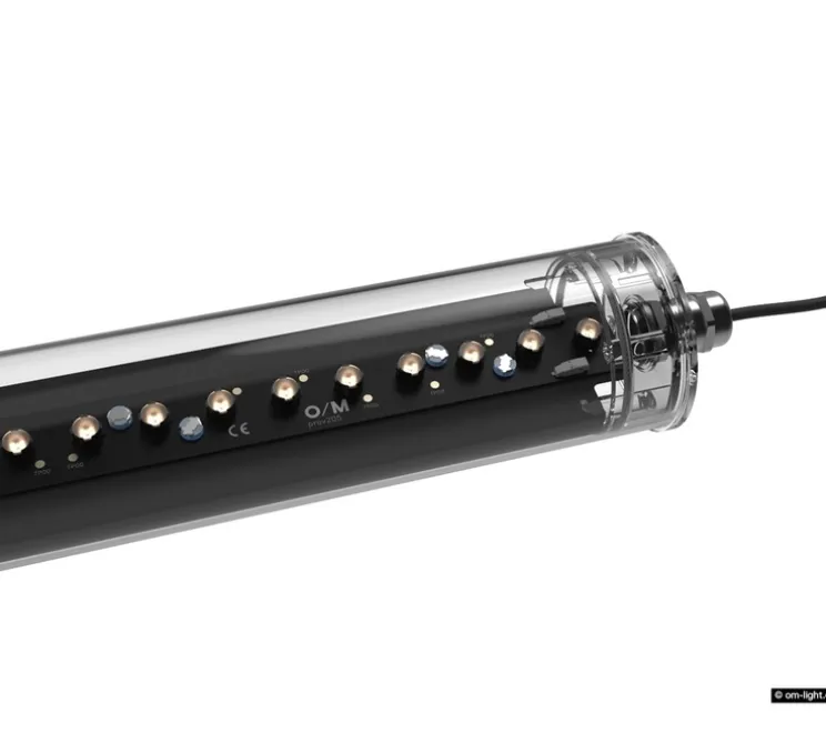 Applique ou plafonnier, Tubo, transparent, noir, IP67, LED, dim, 4000K, 5490 lm, L103,7cm, H8,5cm - O/M Light
