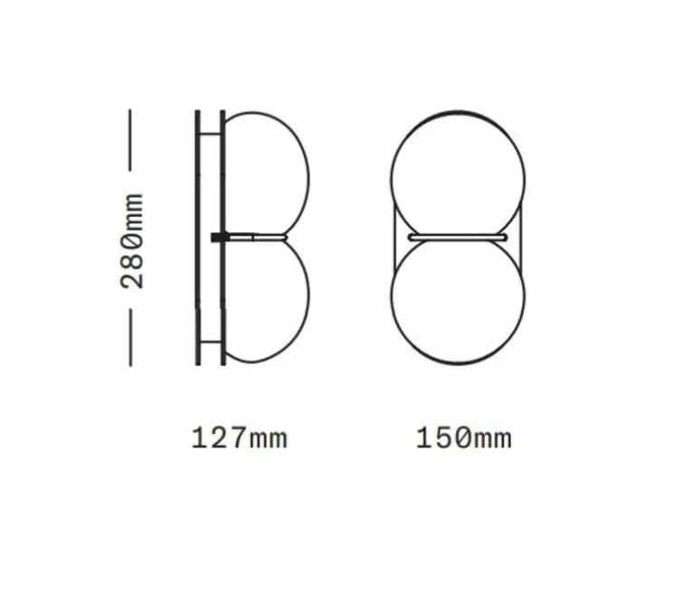 Applique ou plafonnier, Twin 2.0, Blanc, laiton brossé, L15cm, H28cm - SkLO Studio